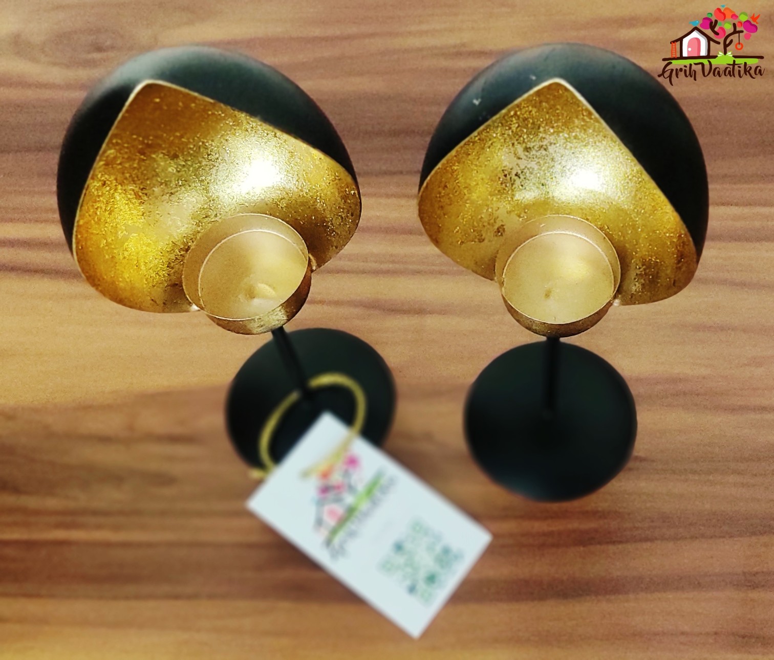 Lotus Shaped Iron Handcrafted Table T-Light Candle Holders