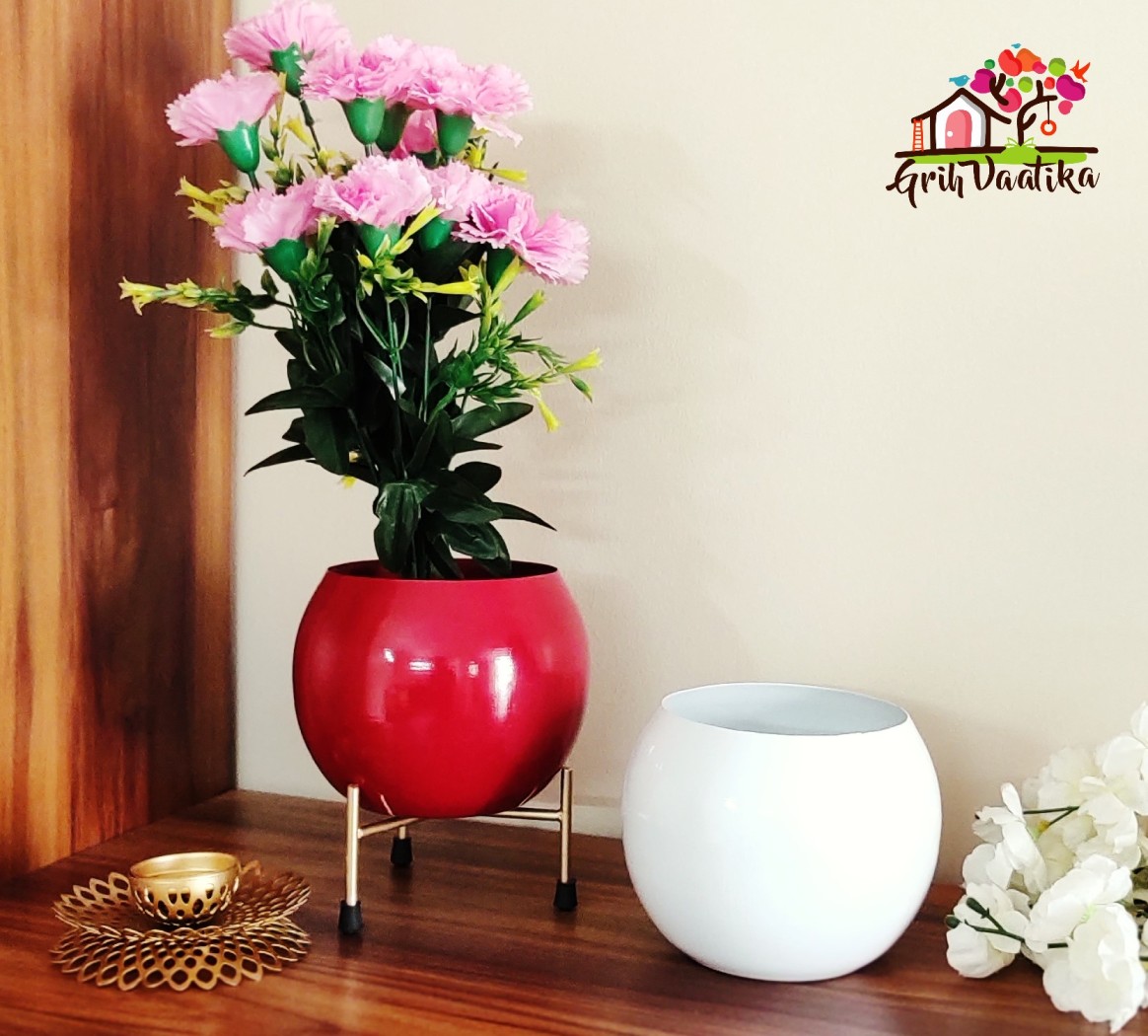 Decorative Passion Red Planter with Stand