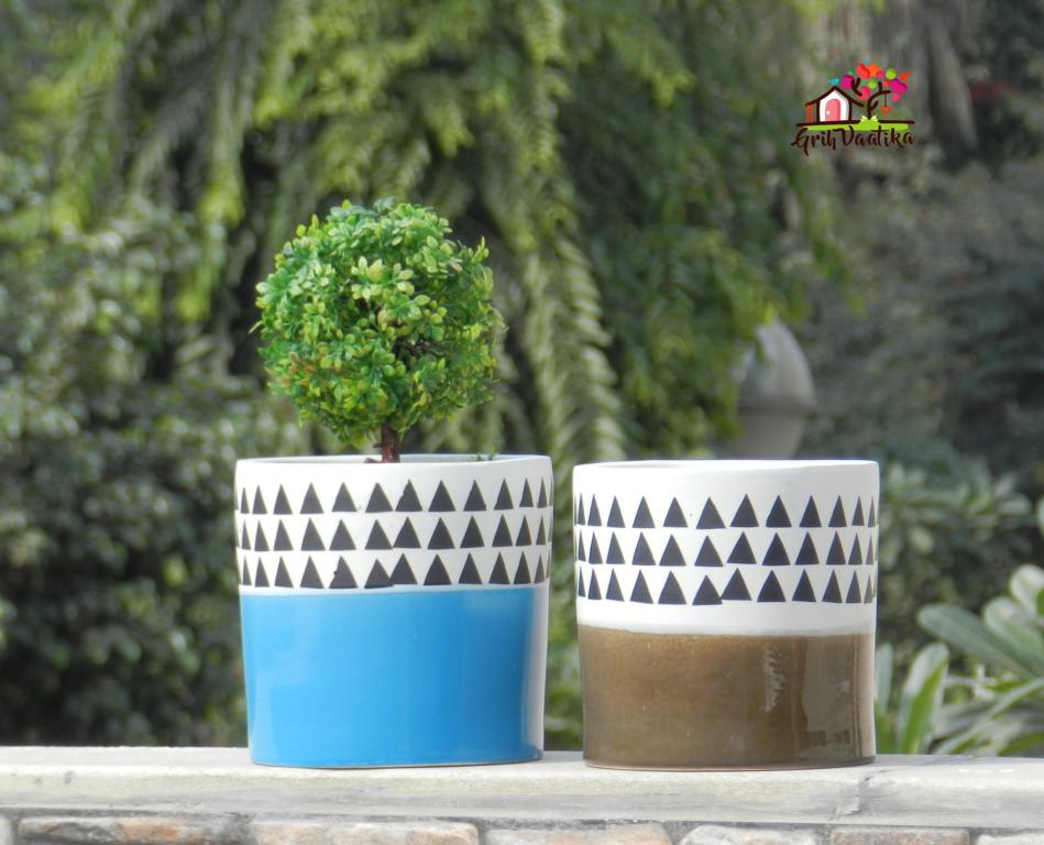 Beautiful Blue and White Ceramic Planter