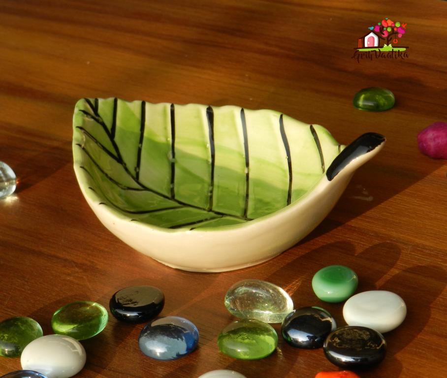 Ceramic Multi-coloured Serving Leaf Platter (Set of 3)