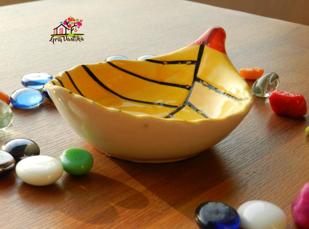 Ceramic Multi-coloured Serving Leaf Platter (Set of 3)