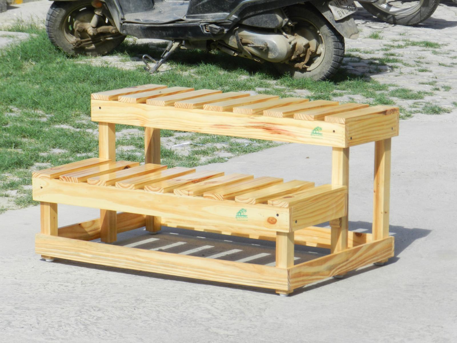 Grih Vaatika Wooden planter stand 2 Tier