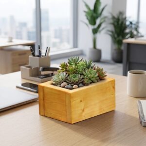 Premium Pine Wood Small Table Planter