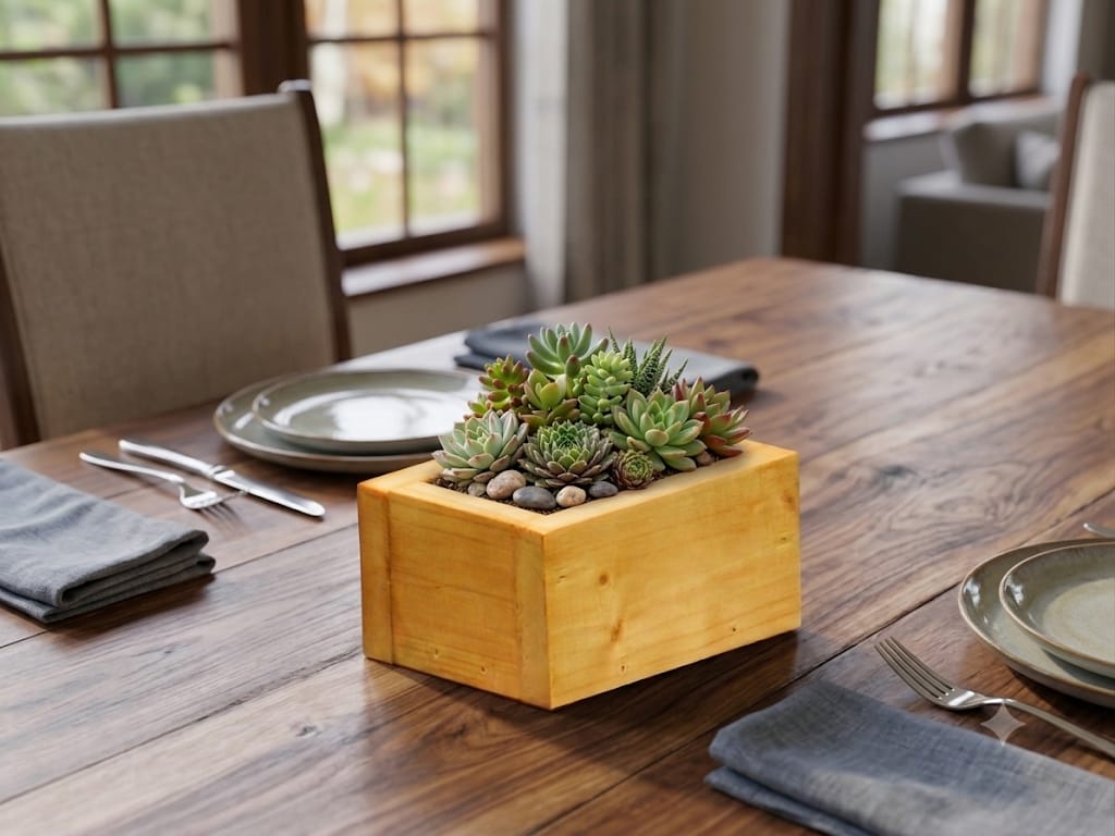 Premium Pine Wood Small Table Planter
